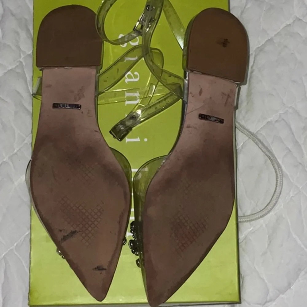 Gianni Bini Vailie Ankle Strap Pointy Flat SZ 8 in Clear PVC - Picture 15 of 16